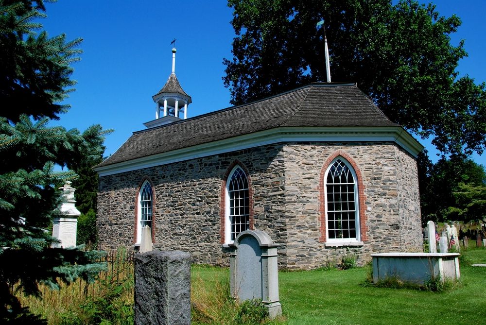 The historic Old Dutch Reformed Church in Sleepy Hollow