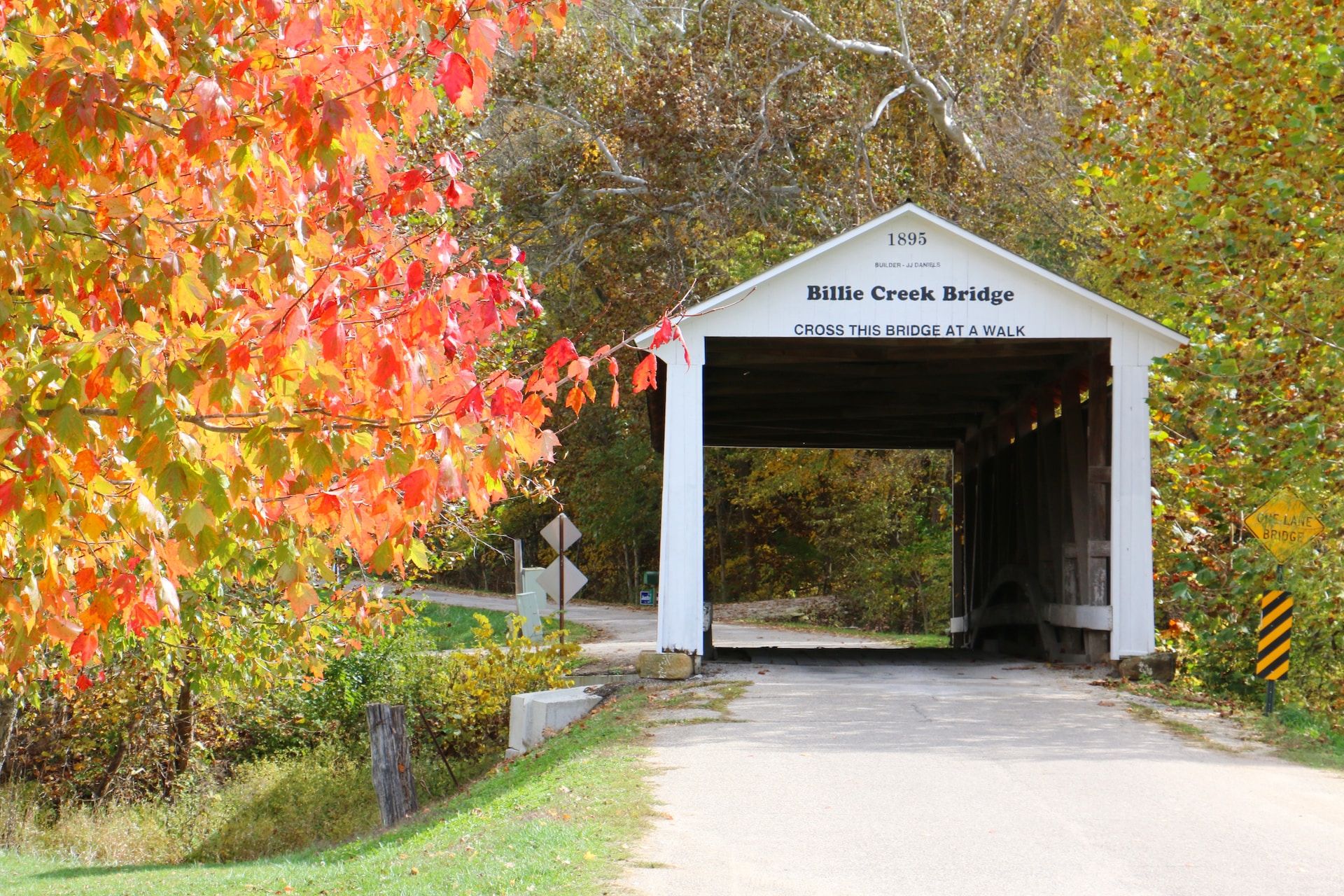 The Billie Creek Covered Bridge in Parke County, Indiana
