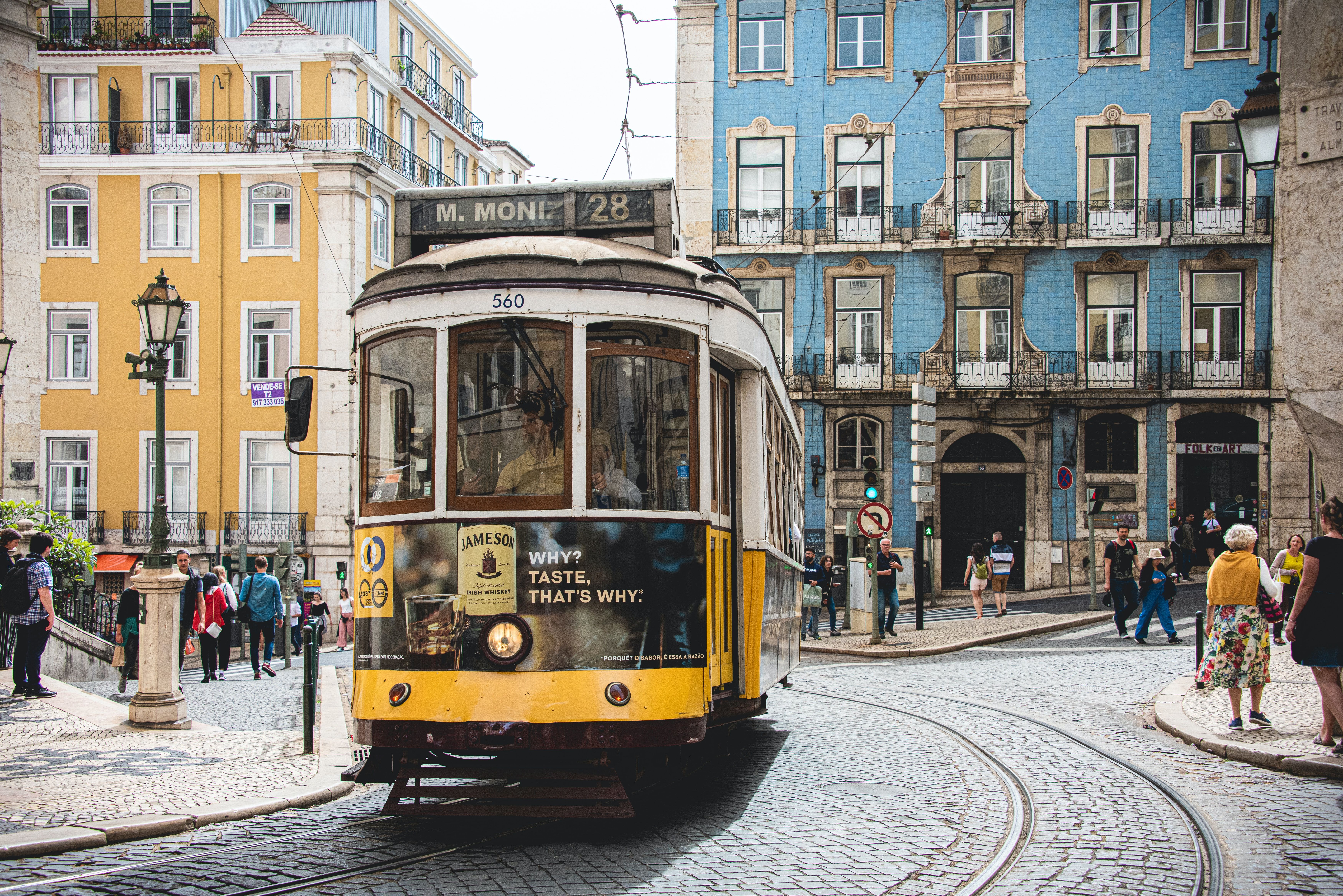 Trolley in the city in Lisbon Portugal 
