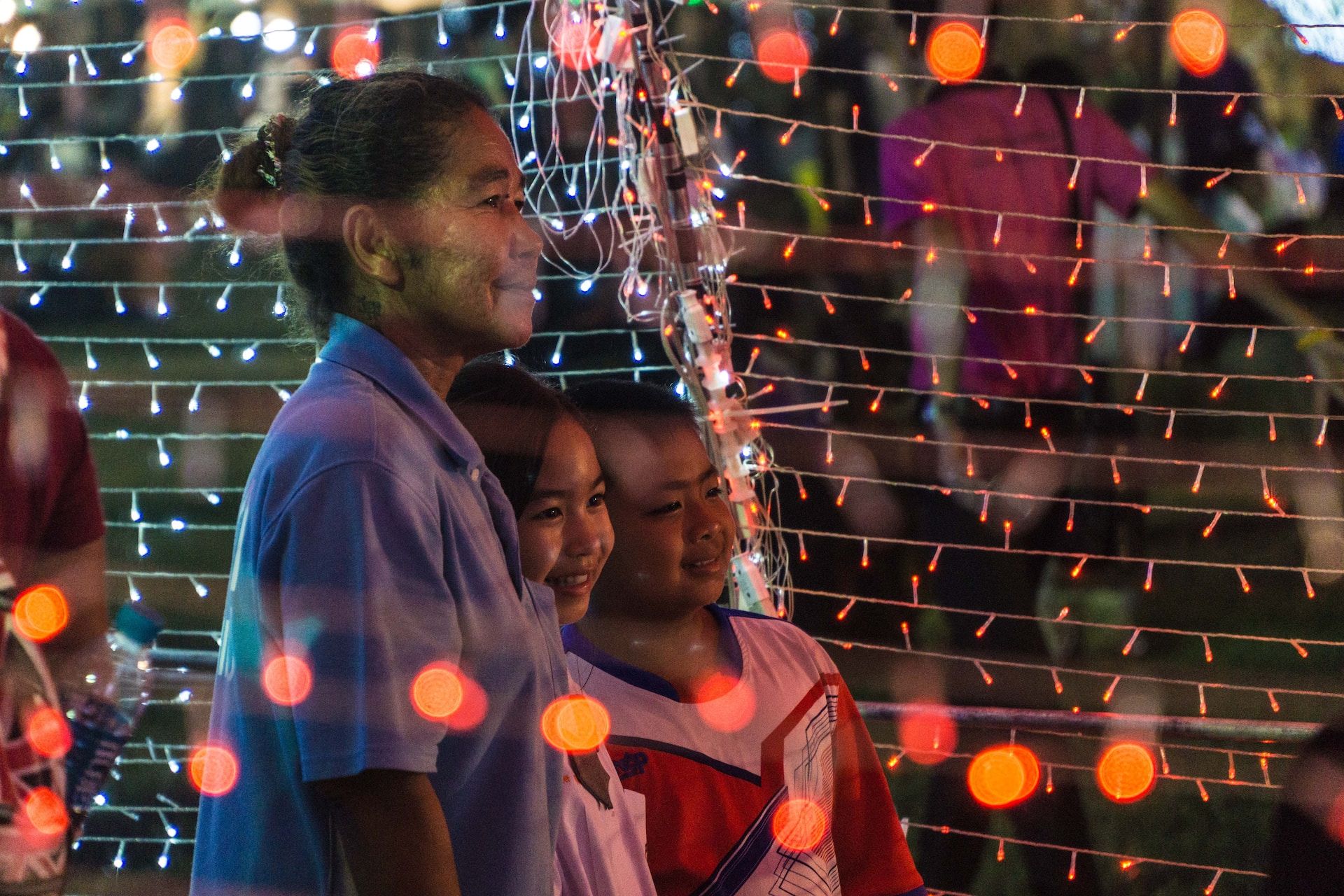 People in Ayutthaya during Festival of Light