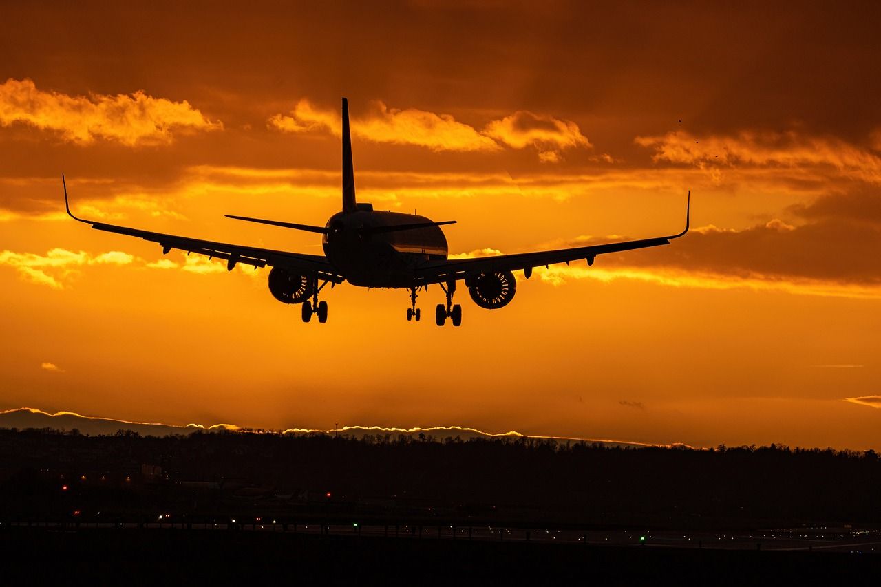 A plane taking off