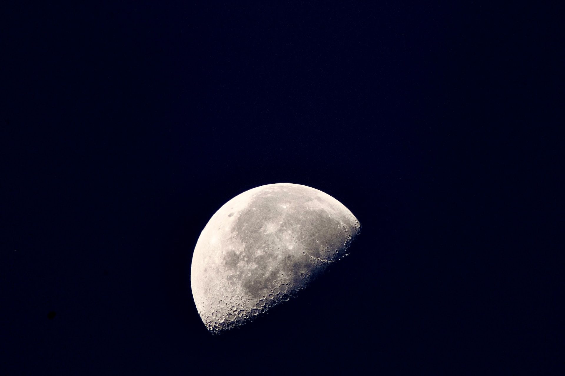 View of the Moon through a telescope at Kissimmee Prairie Preserve State Park, Florida
