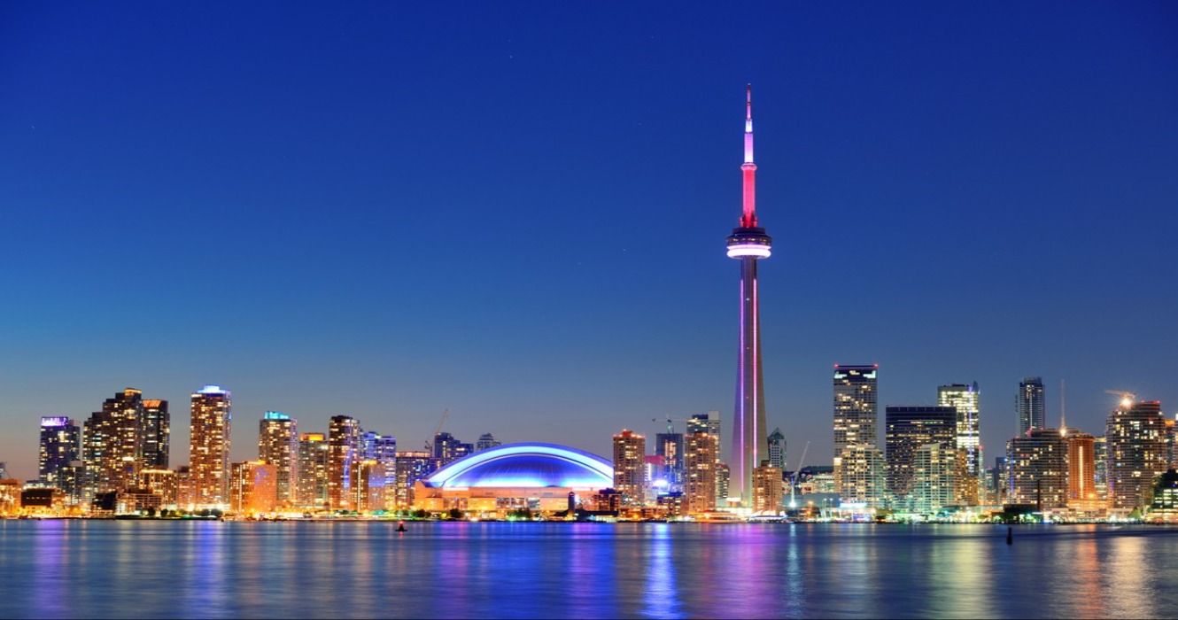 Downtown Toronto skyline at night, Toronto, Canada