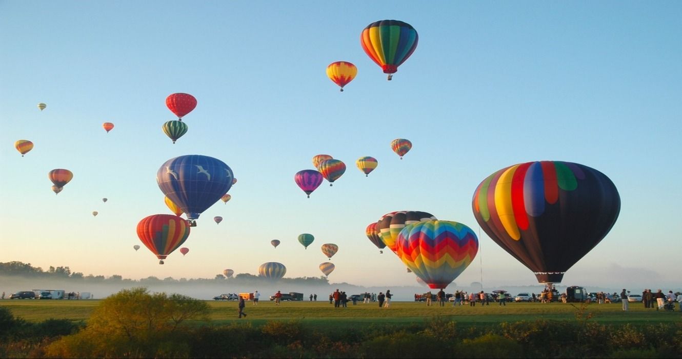 Hot air balloons at the Adirondack Balloon Festival, Queensbury, New York, USA