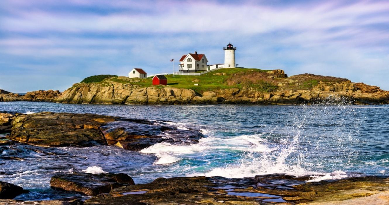 The Nubble Lighthouse in York, Maine, USA