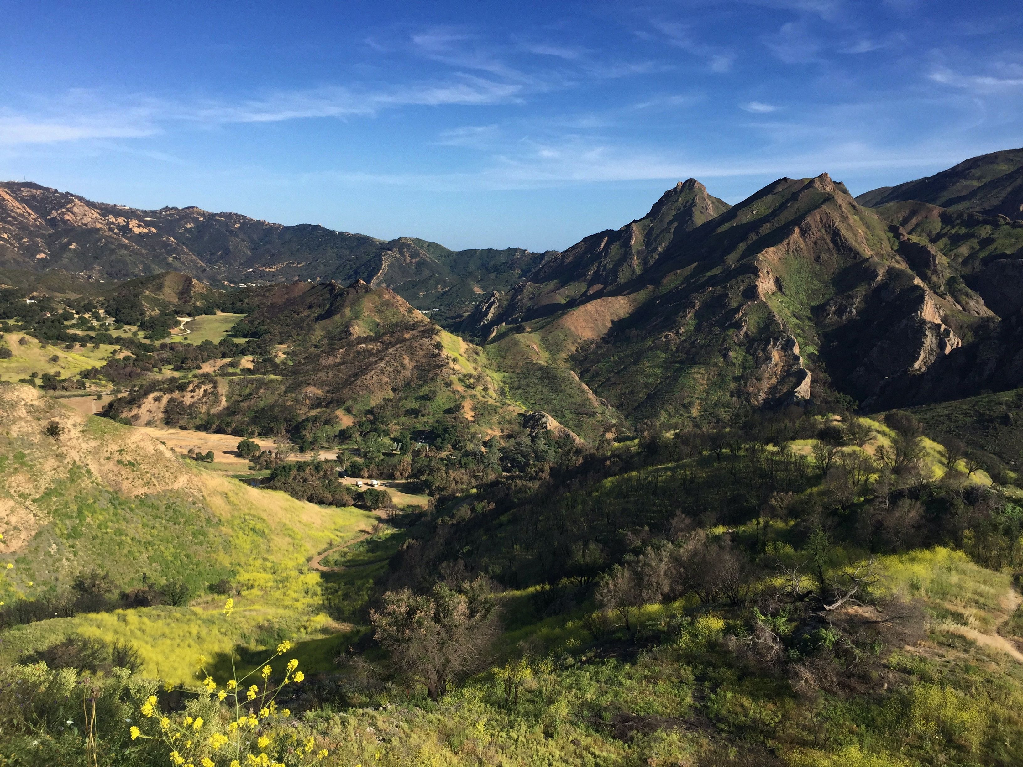 A view of Santa Monica Mountains, a section of the Traverse Ranges, in California, USA