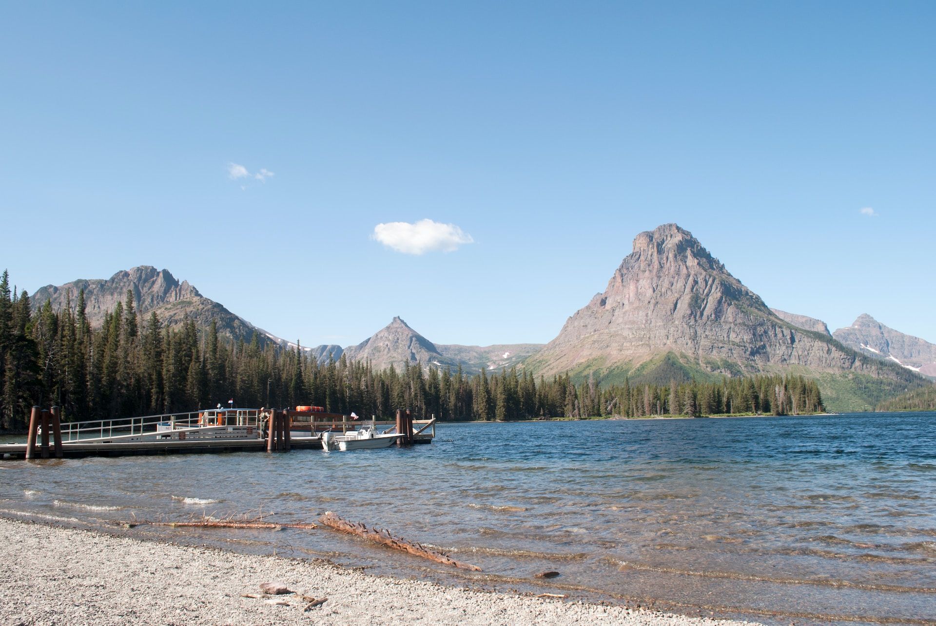 The dock at Two Medicine Lake