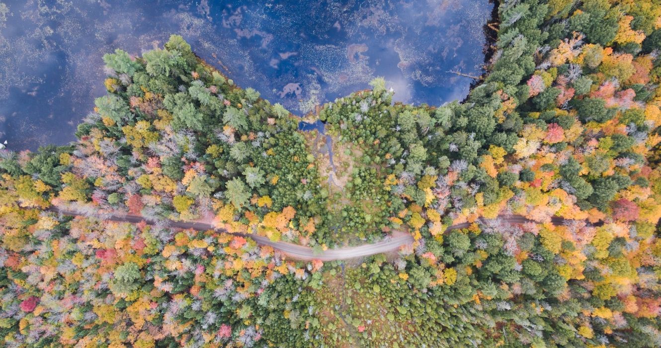 Saranac Lake, Adirondacks, New York State in fall