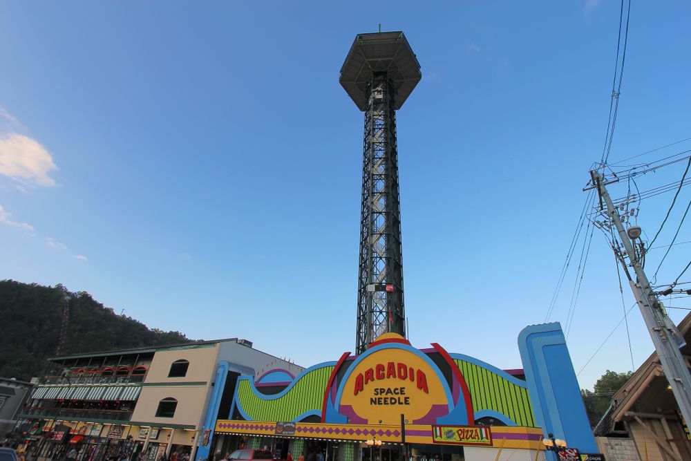 Arcadia and the Space Needle in Gatlinburg, Tennessee, USA