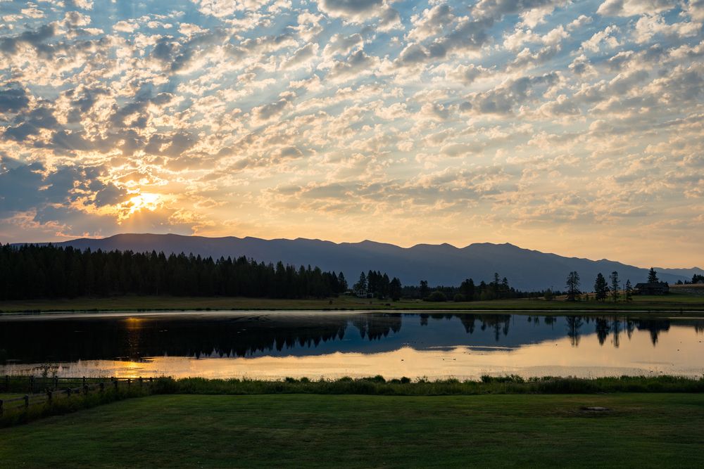 Sunset Over a Lake