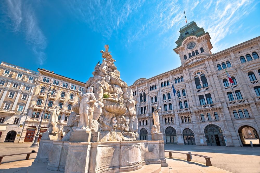 Trieste city hall on Piazza Unita d Italia square view, Friuli Venezia Giulia region of Italy