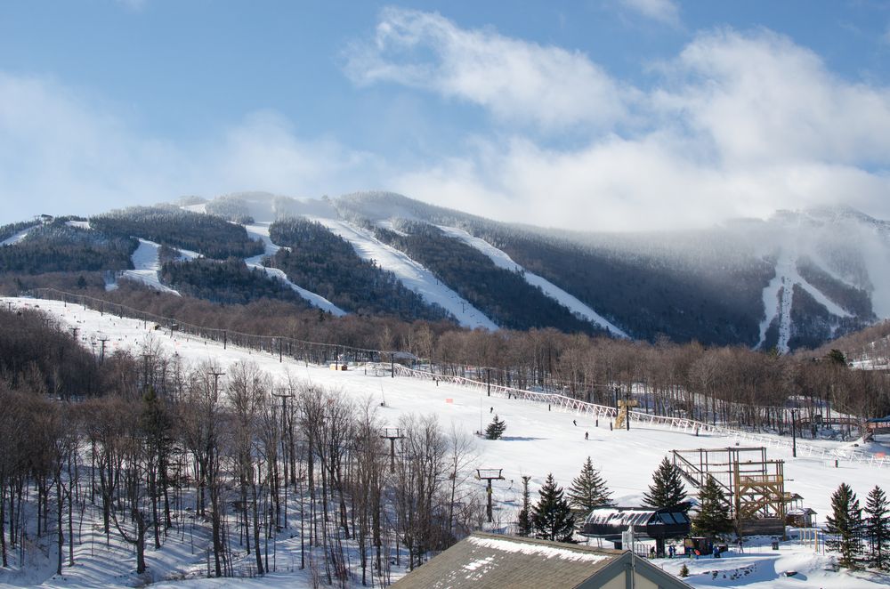 A view of the Killington Ski Mountain, a winter paradise in the beautiful town of Killington, Vermont