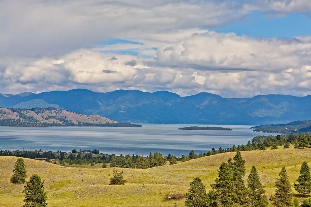 A scenic view of Flathead Lake