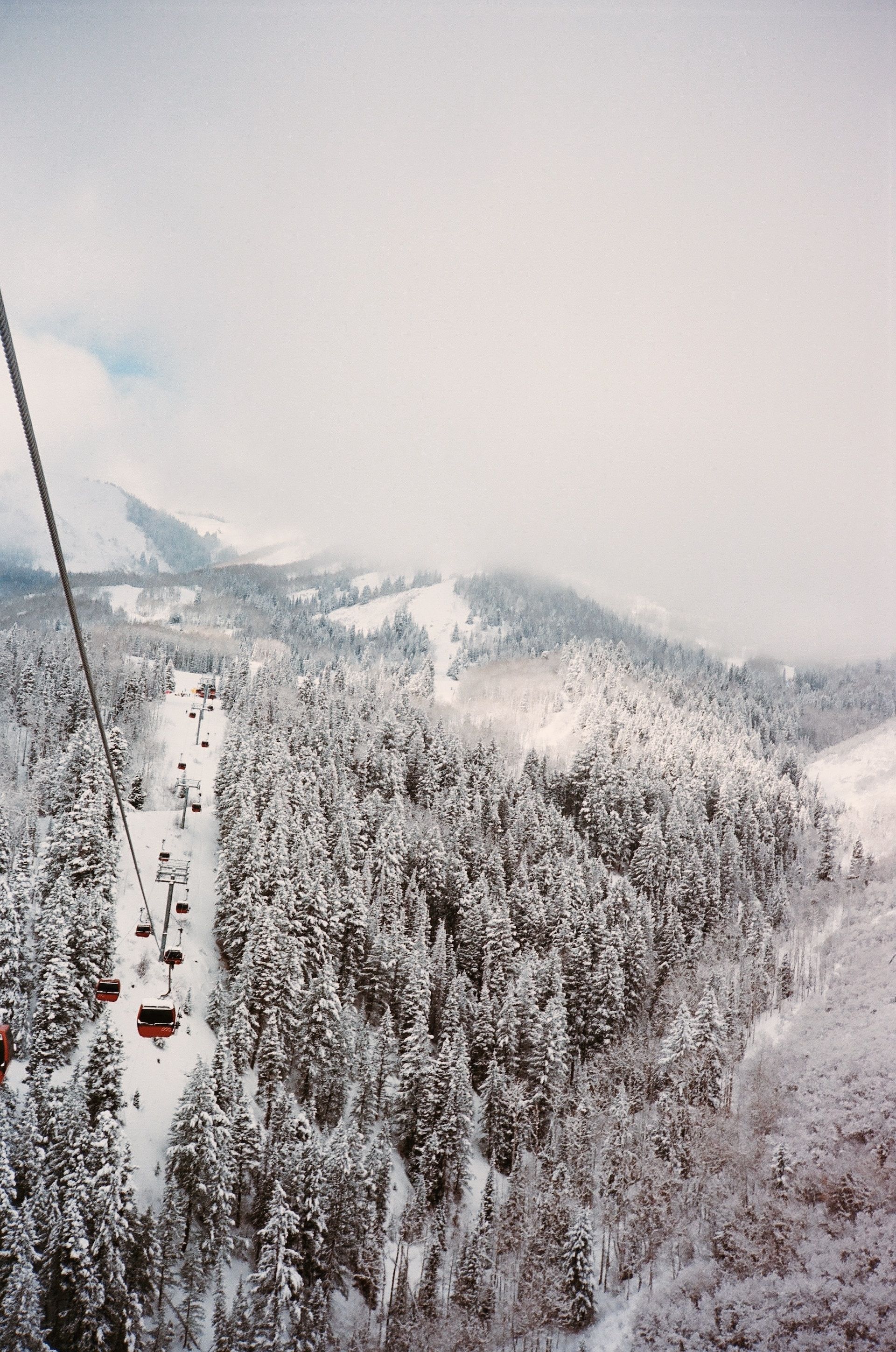 Snowfall in Park City, Utah