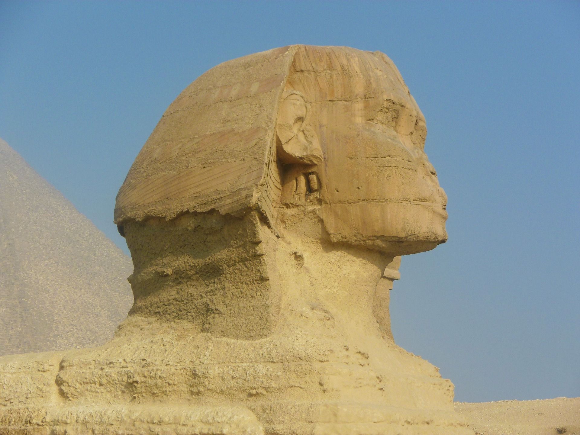 A close view of the Great Sphinx of Giza