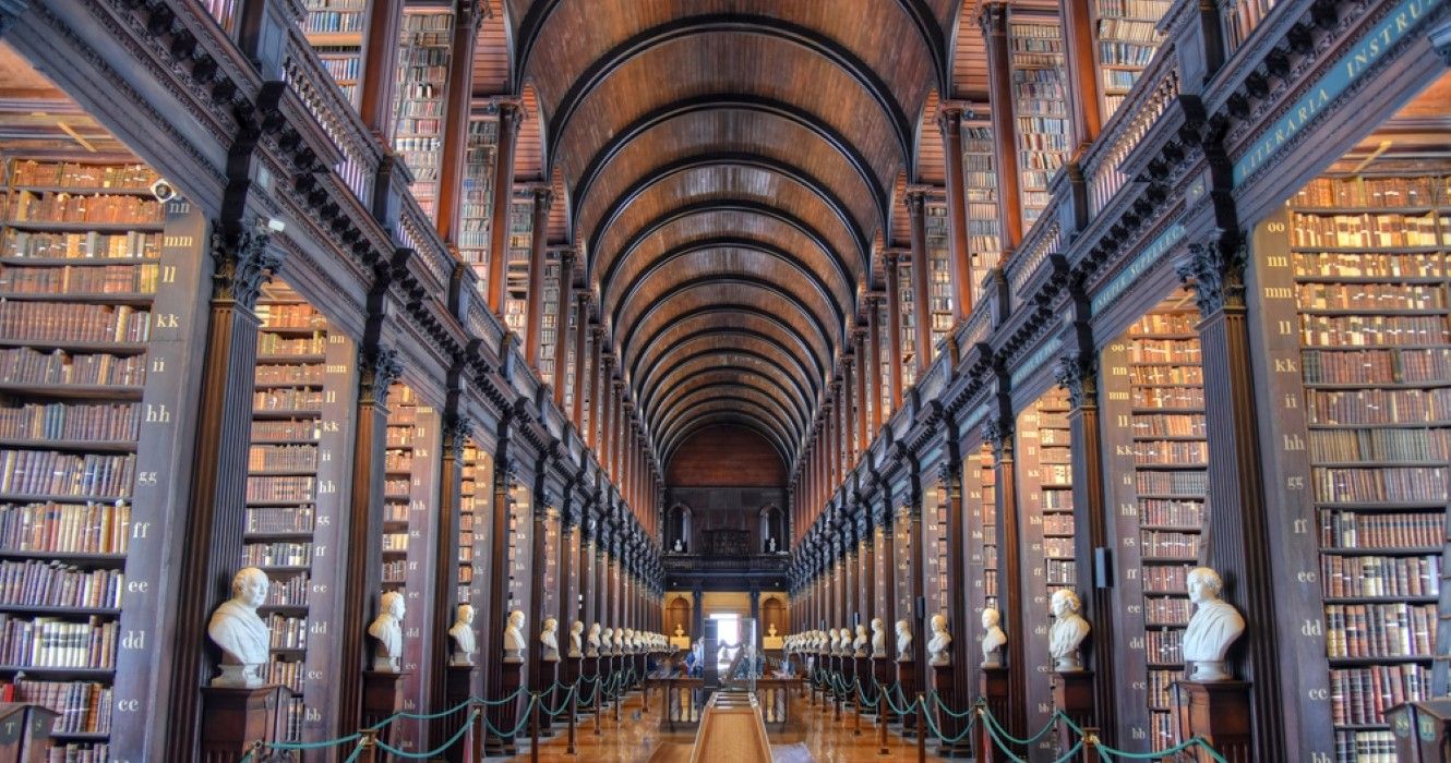 The Long Room in the Old Library at Trinity College Dublin, Ireland