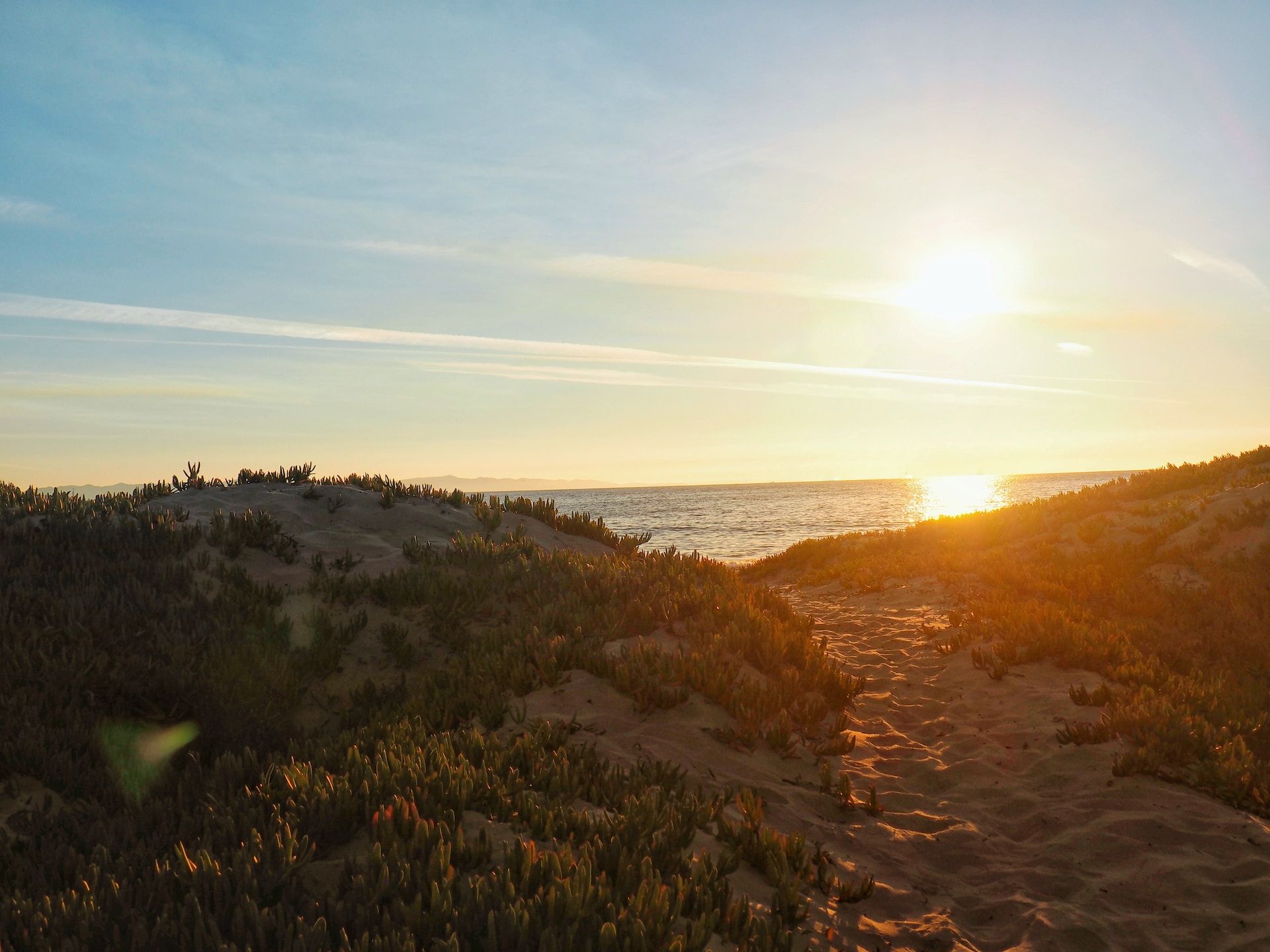 The sun setting over Carpinteria, California