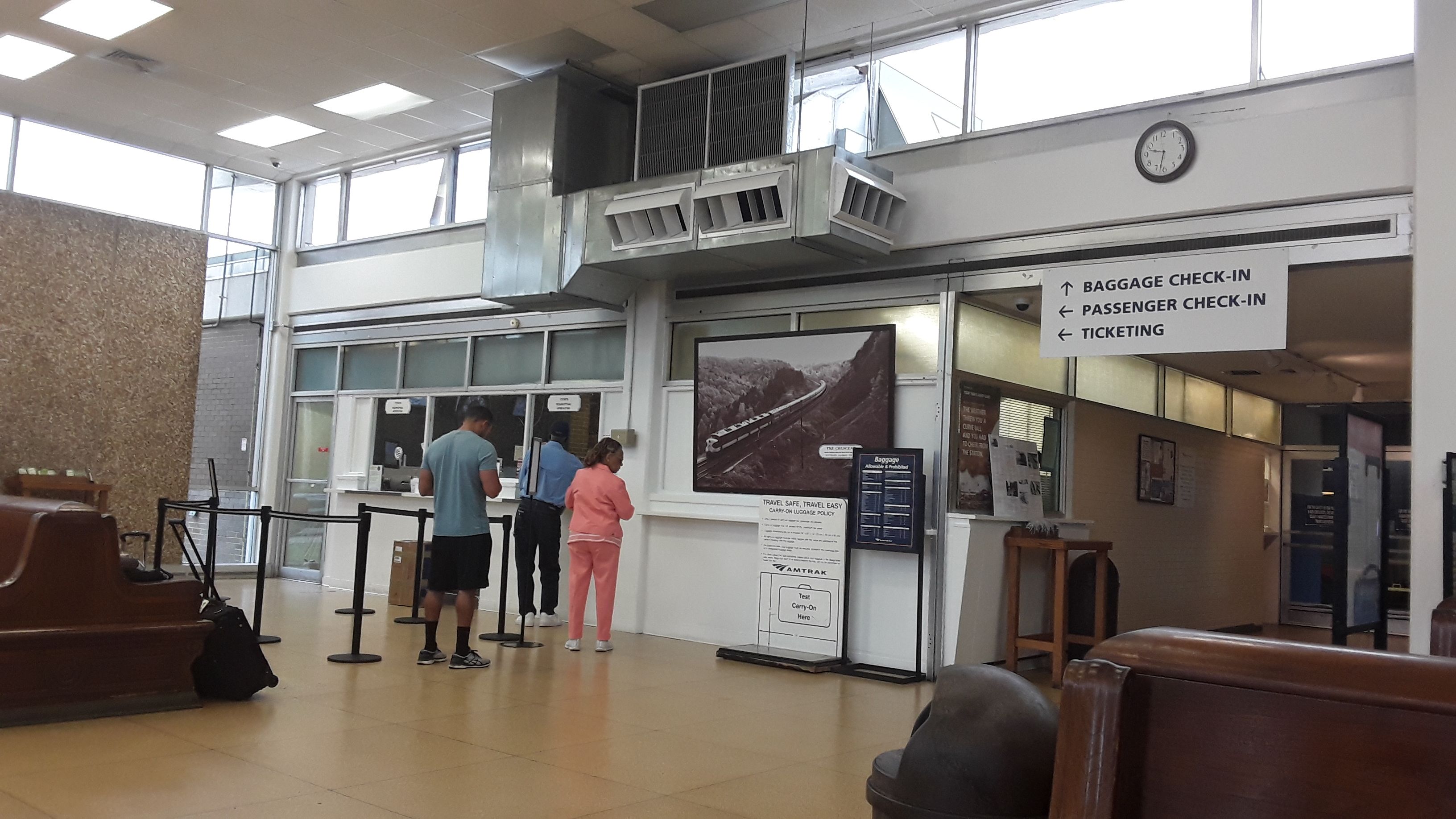 The Waiting Area inside Charlotte Amtrak station, North Carolina, USA