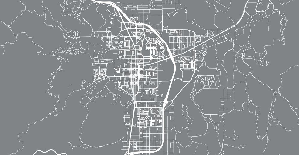 Urban vector map of Carson City Nevada