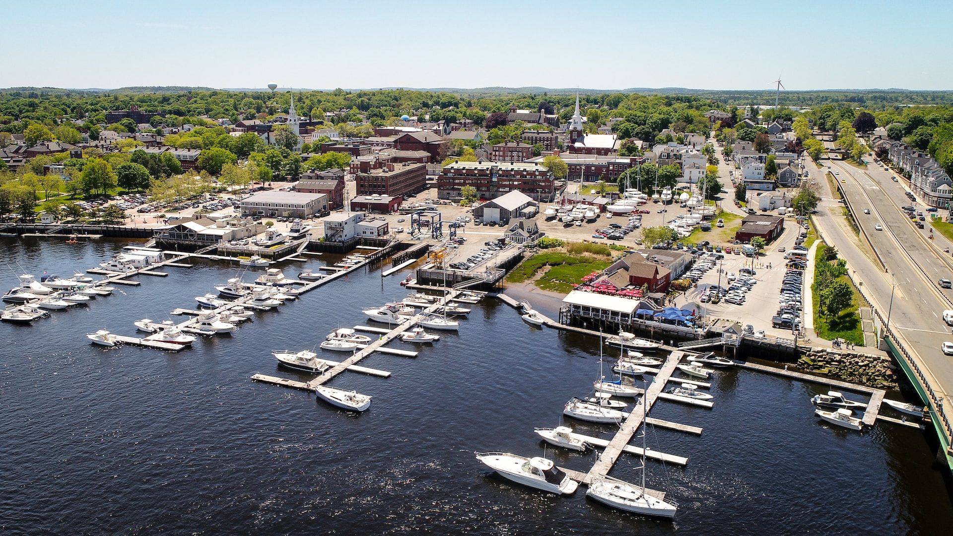 An aerial view of Newburyport, Massachusetts
