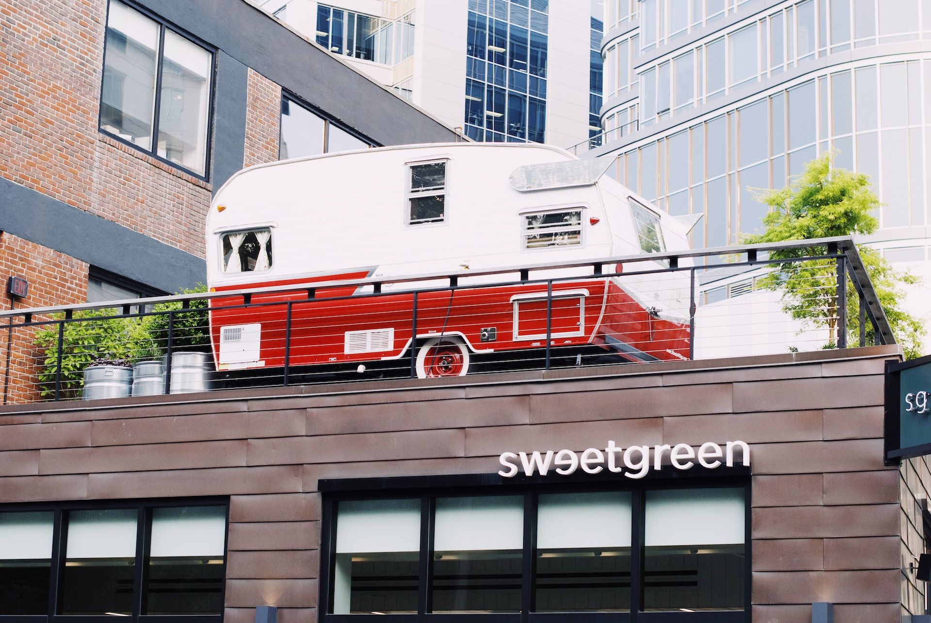 A White And Red Trailer In Boston, MA, USA