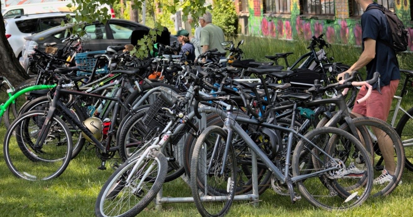 Bikes at the Burlington Farmers Market, Vermont