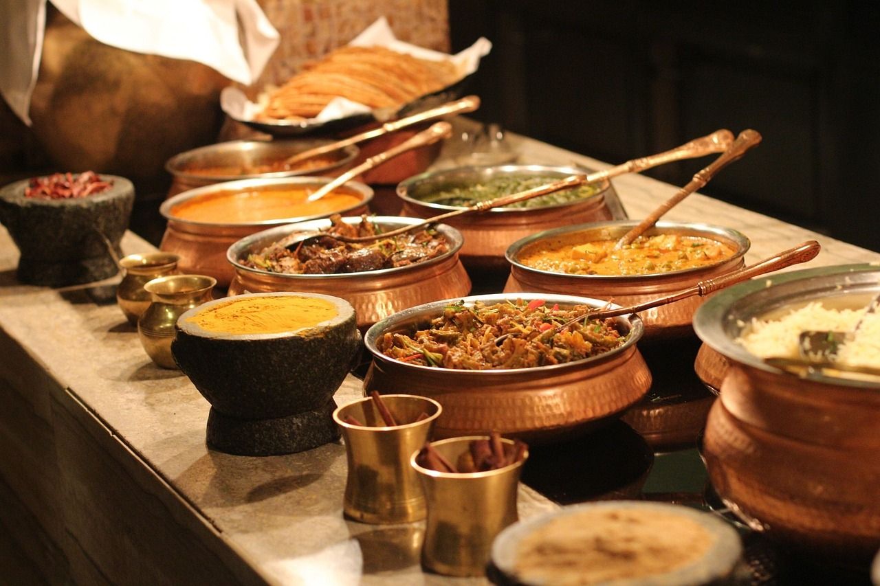 Close up view of Indian food 