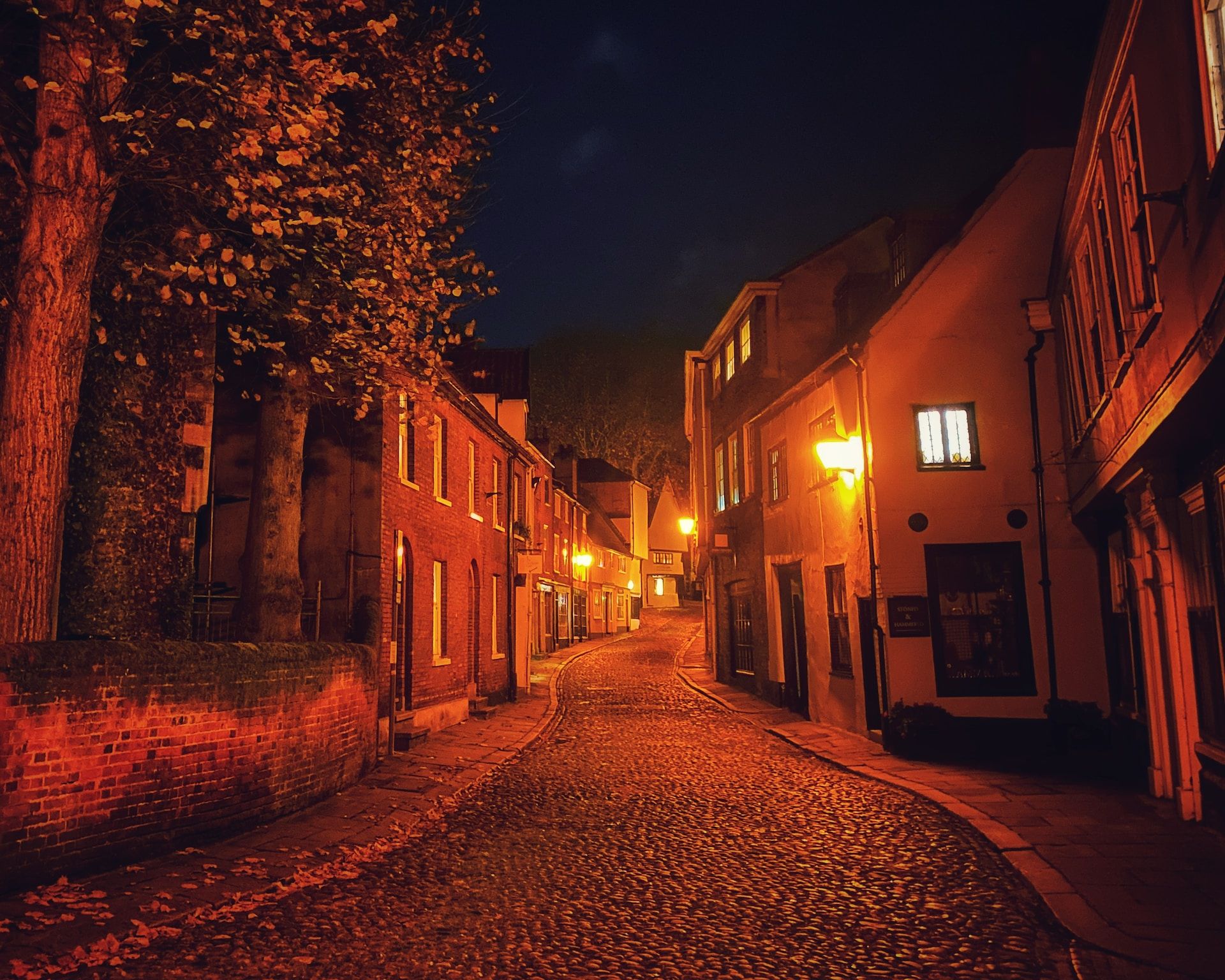 The historical street of Elm Hill in Norwich