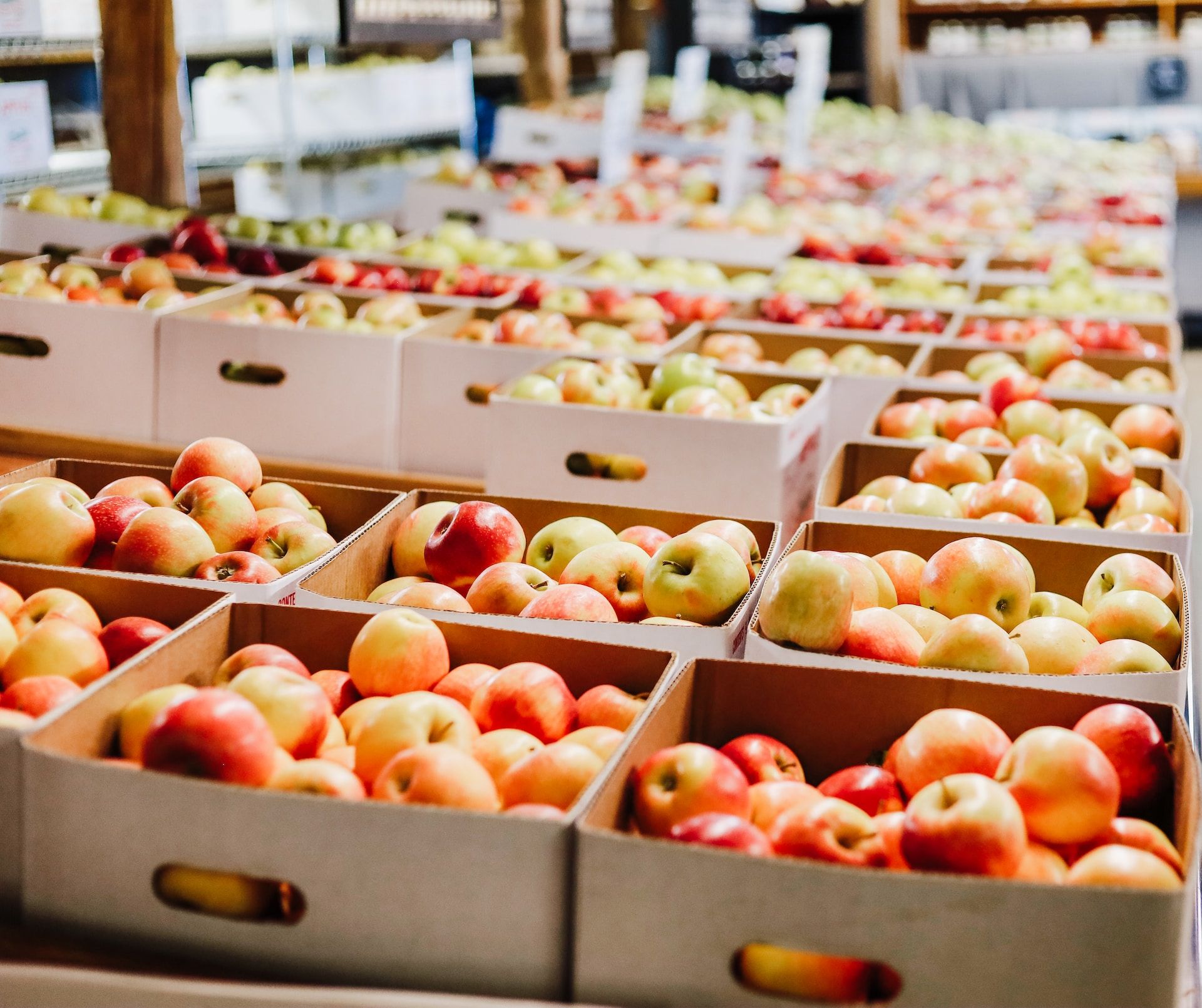 Crates of Apples for sale at Apple Hill, Placerville, California
