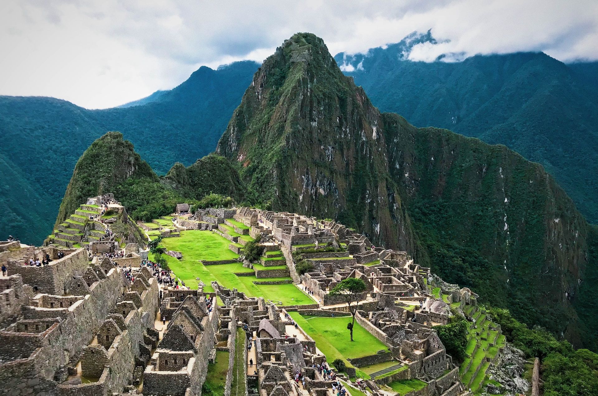 Mountain And Old Building Structures In Machu Picchu, Peru