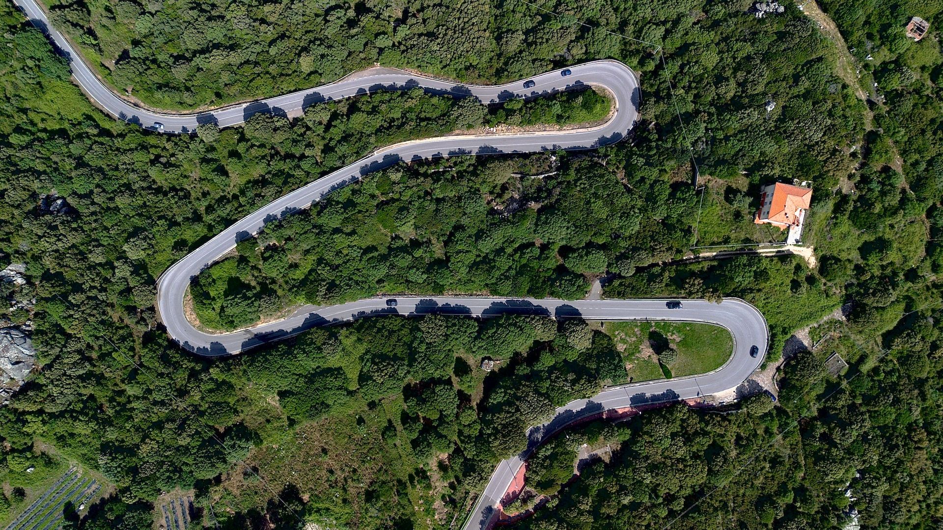 A winding road in Sardinia, Italy