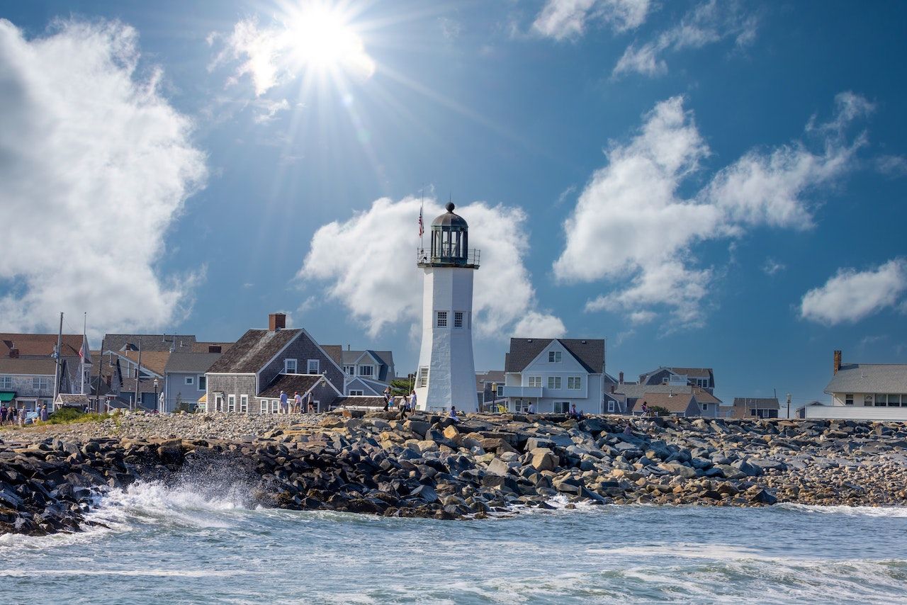 A Scituate Lighthouse, A Historic Lighthouse Located On Cedar Point In Scituate