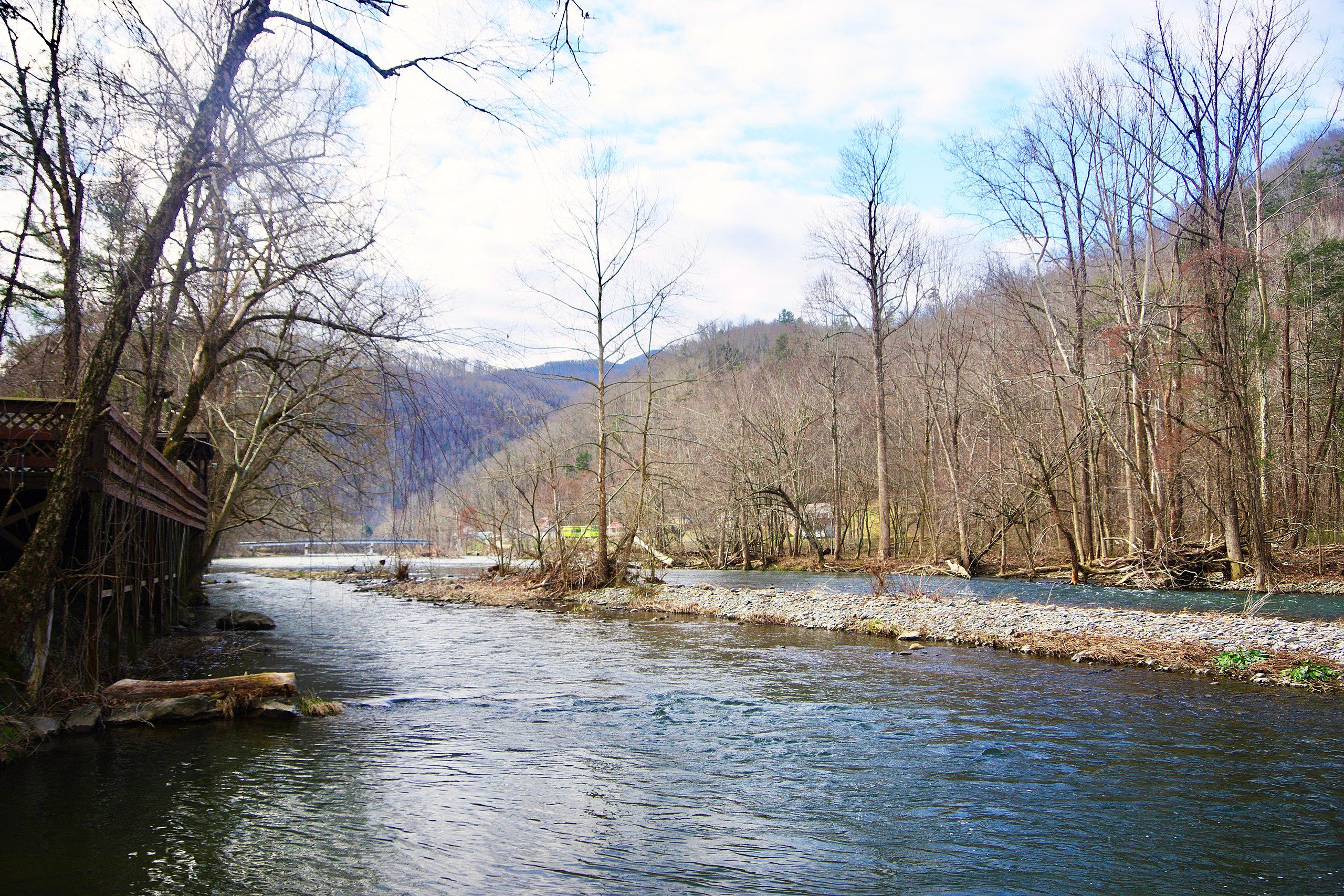 Pigeon River In Hartford, Tennessee, United States