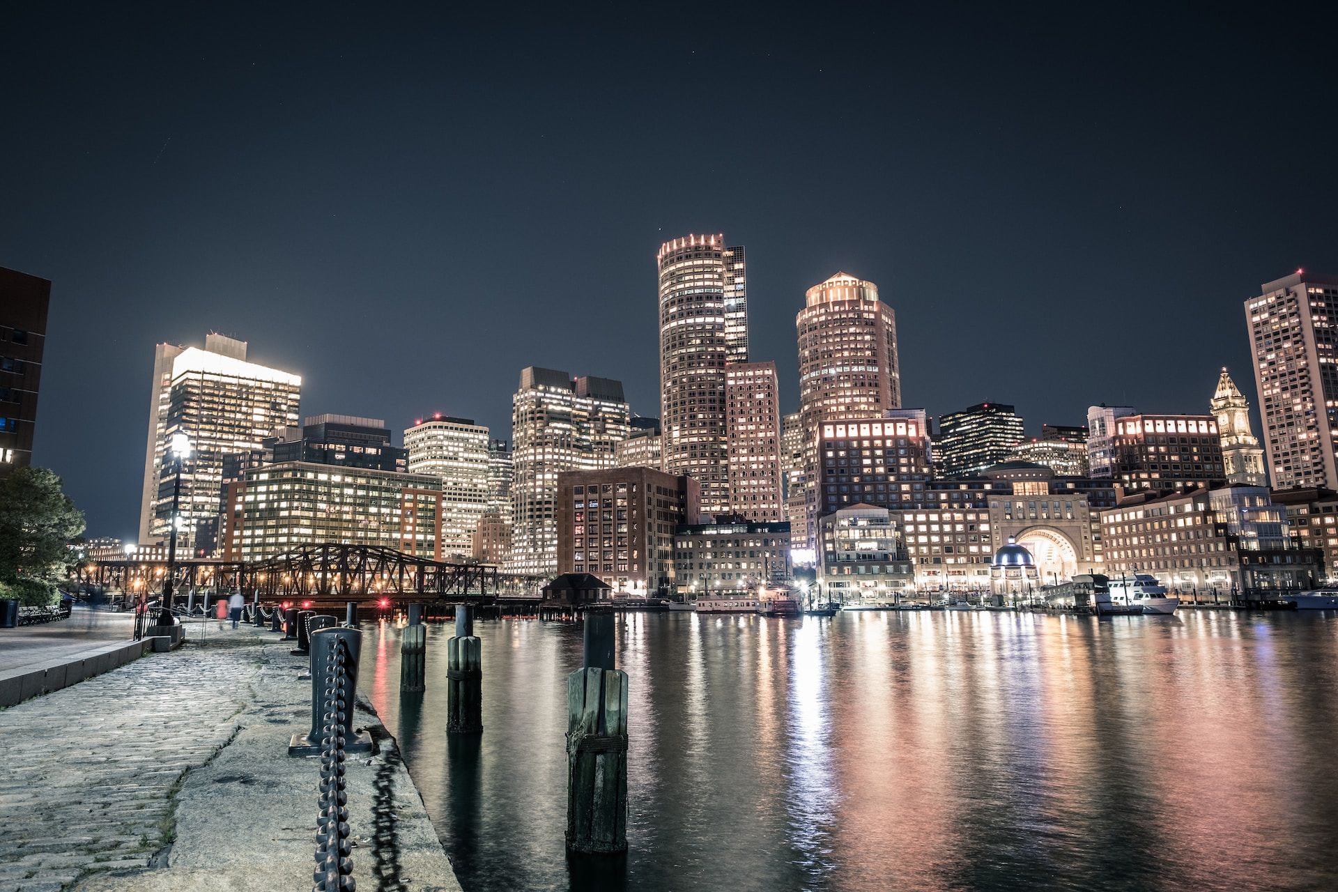 Boston's Skyline At Night