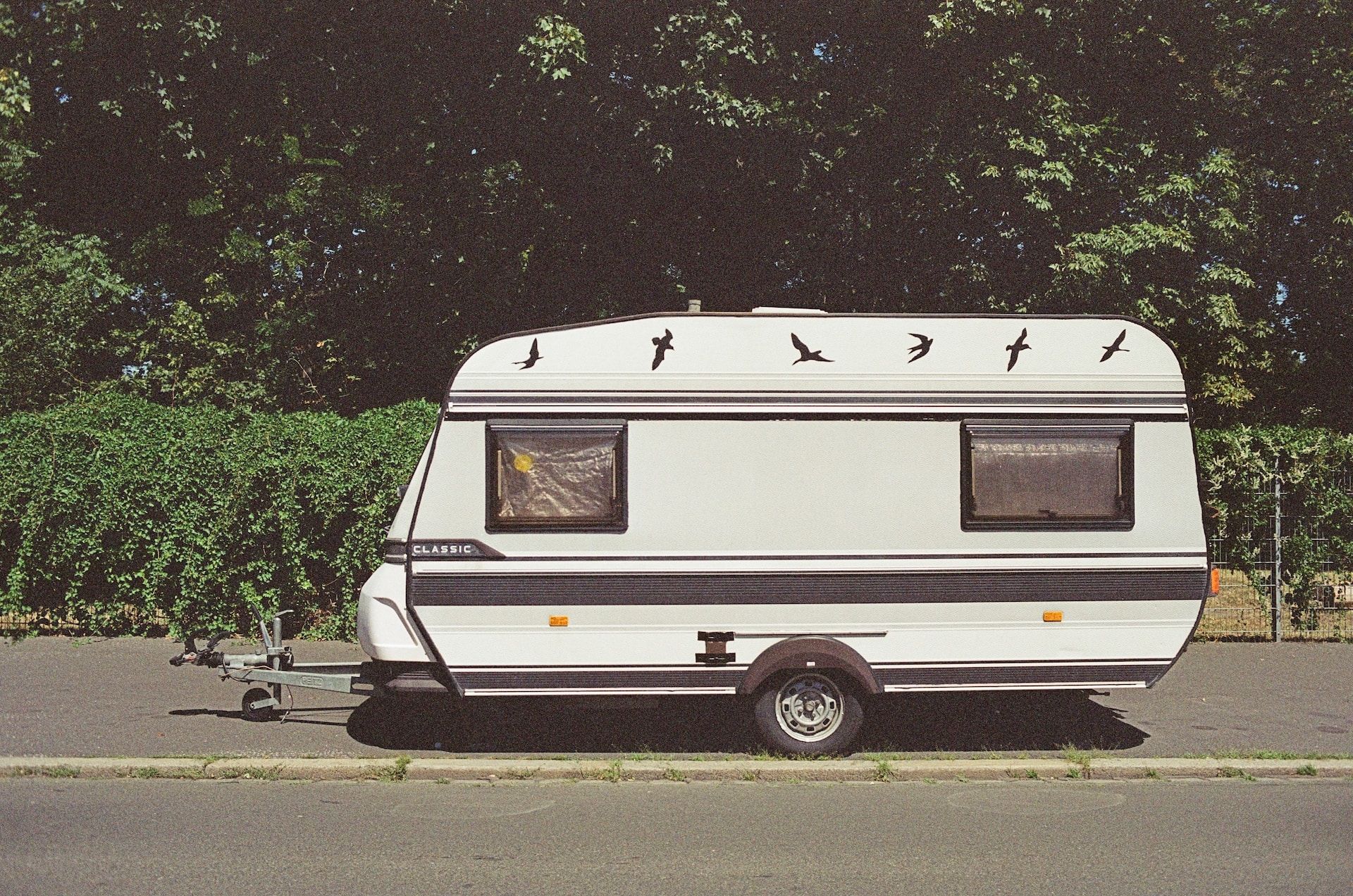 A White And Black Trailer In Nürnberg, Deutschland