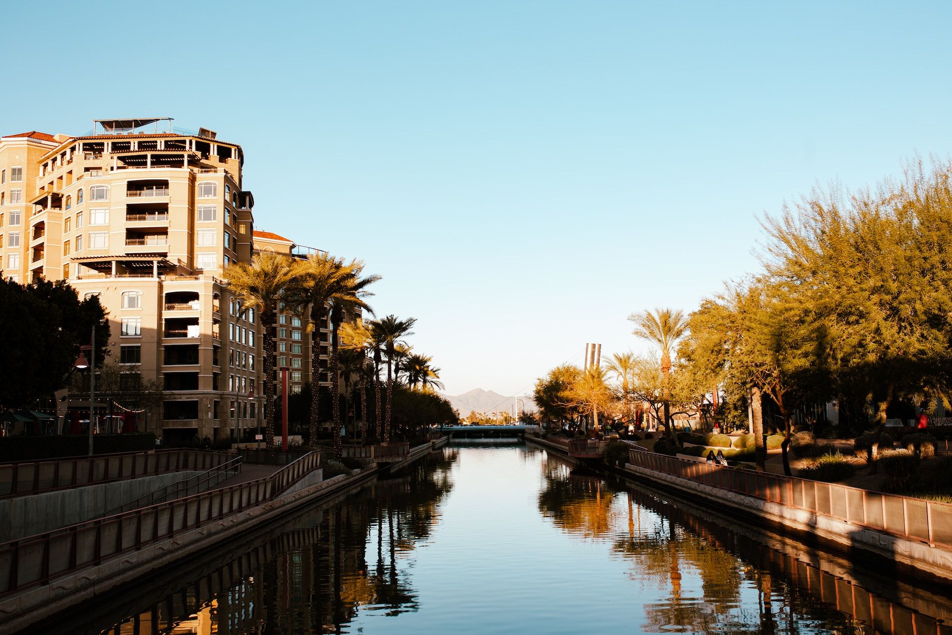 A River Running Through A City In Scottsdale, AZ, USA