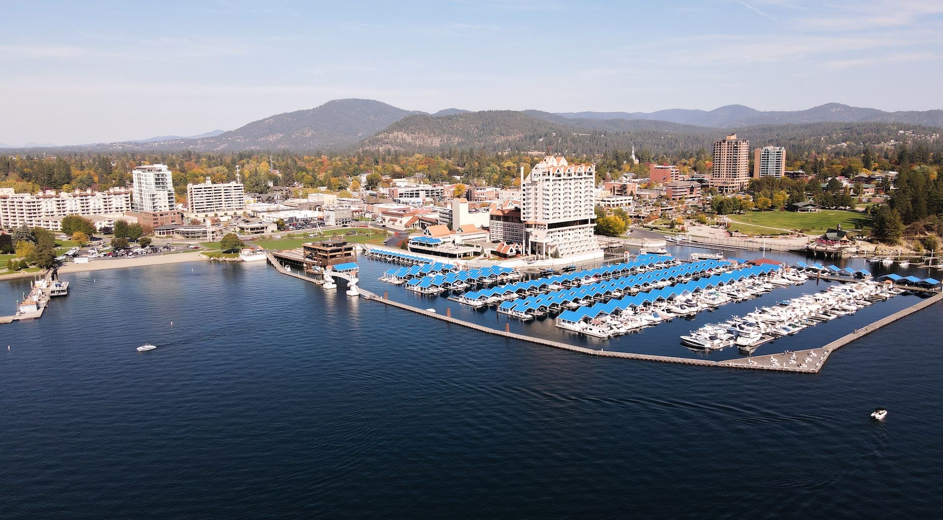 Aerial view of  The Coeur d'Alene Resort, Coeur d'Alene, United States