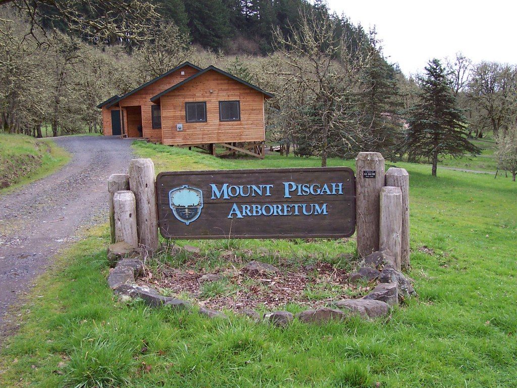 Sign at the Mount Pisgah Arboretum entrance