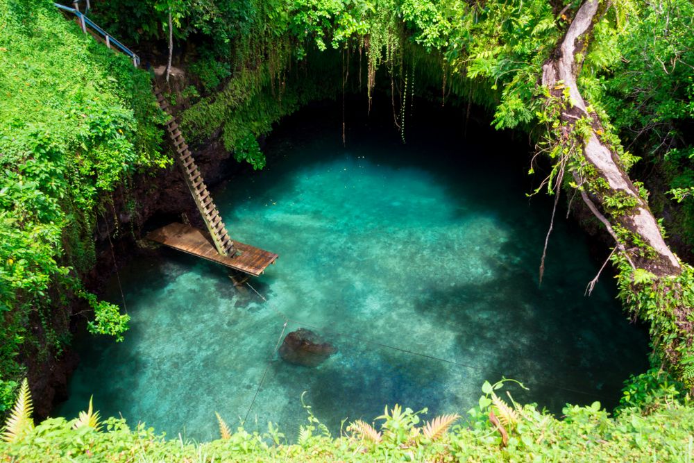 Pool of To Sua ocean trench in Lotofaga -Upolo, Samoa