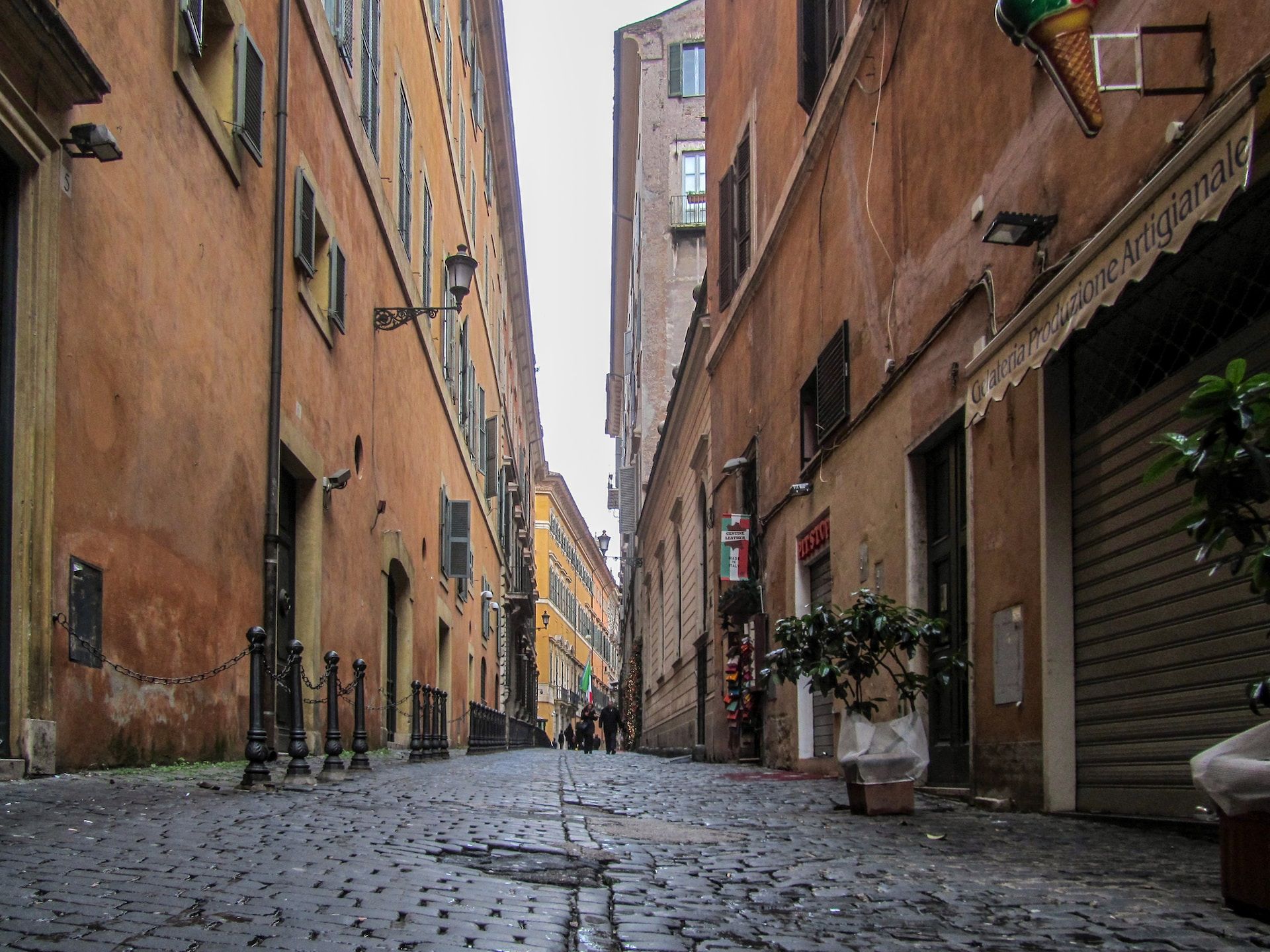 Cobbled street in the eternal city of Rome