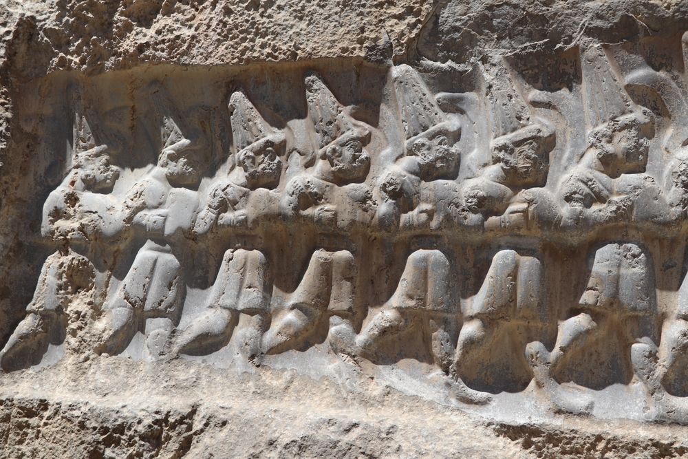 Relief of the Twelve Gods in Yazilikaya Hattusa, ancient capital of the Hittite Civilization