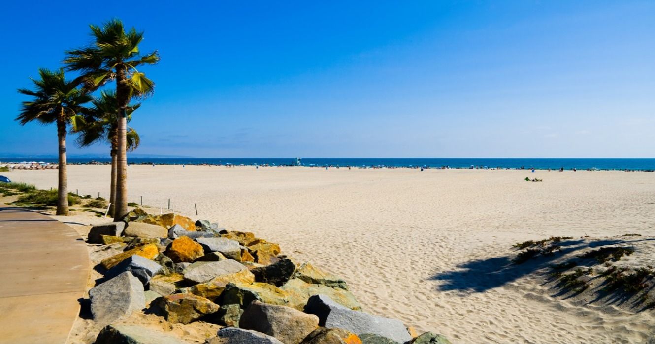 A view of Coronado Beach in San Diego, California, USA