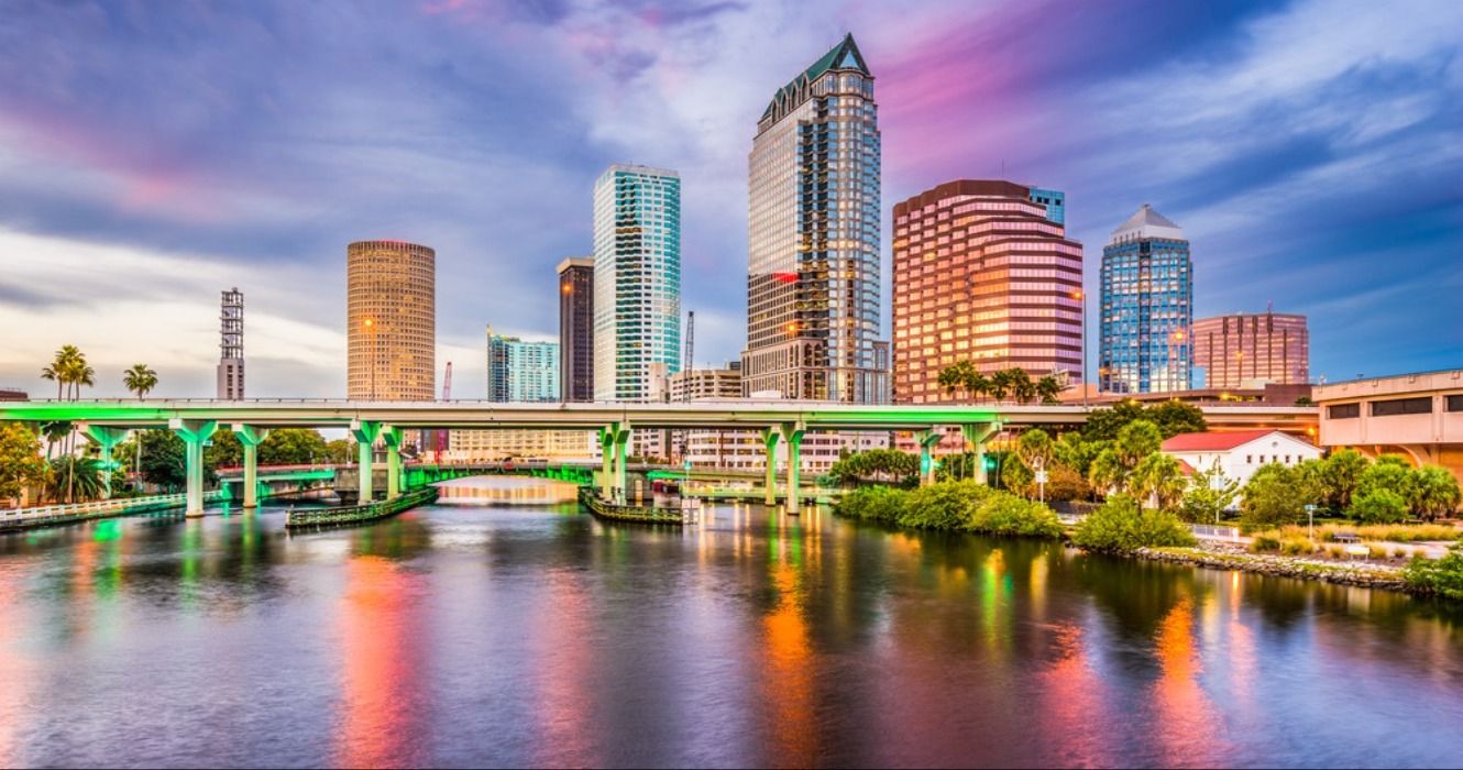 Hillsborough River in Downtown Tampa, Florida, USA