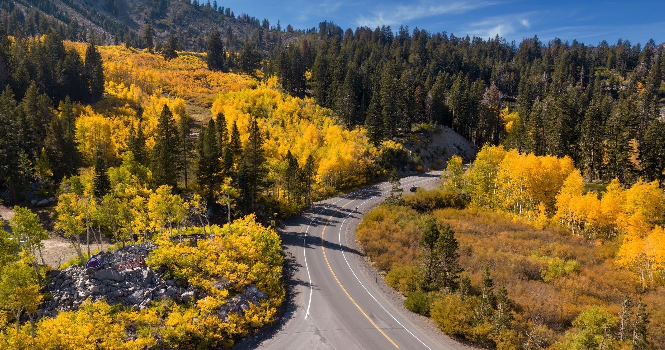 Roadway leading to Lake Tahoe California