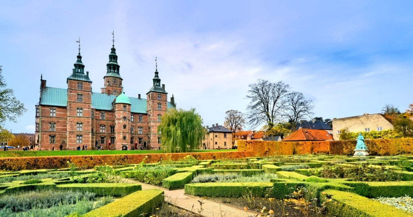 Rosenborg castle and its gardens during autumn, Copenhagen, Denmark