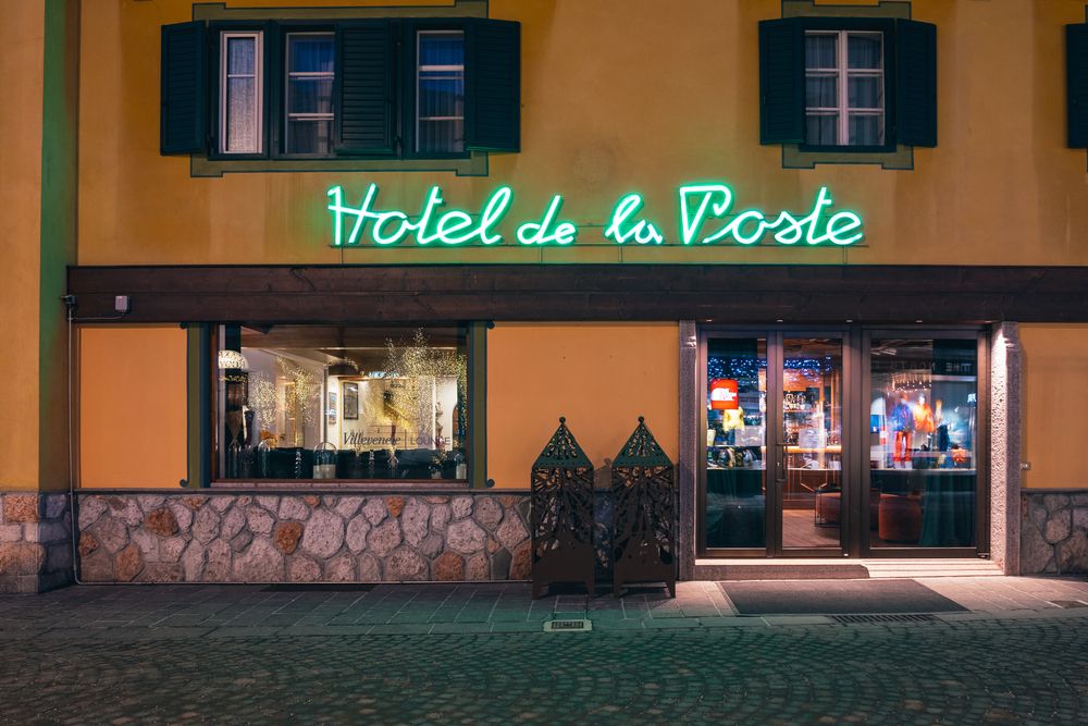 Hotel de la Poste Entrance in Cortina d'Ampezzo