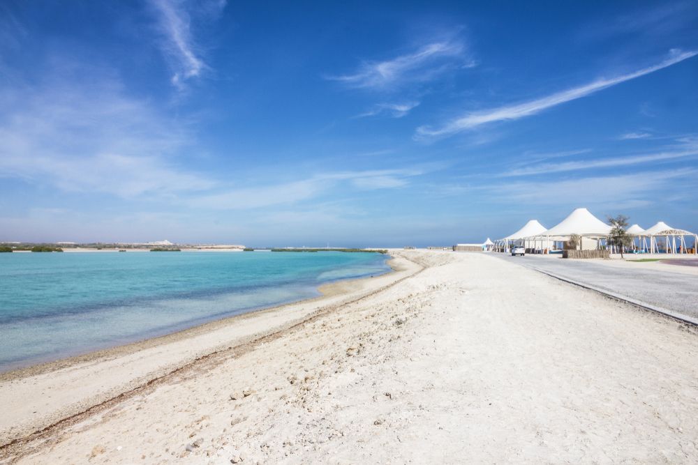 Sir Bani Yas island sea beach in Abu Dhabi, UAE