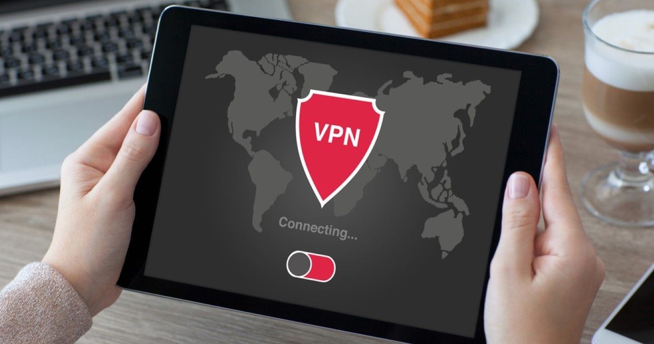 Tablet with VPN logo