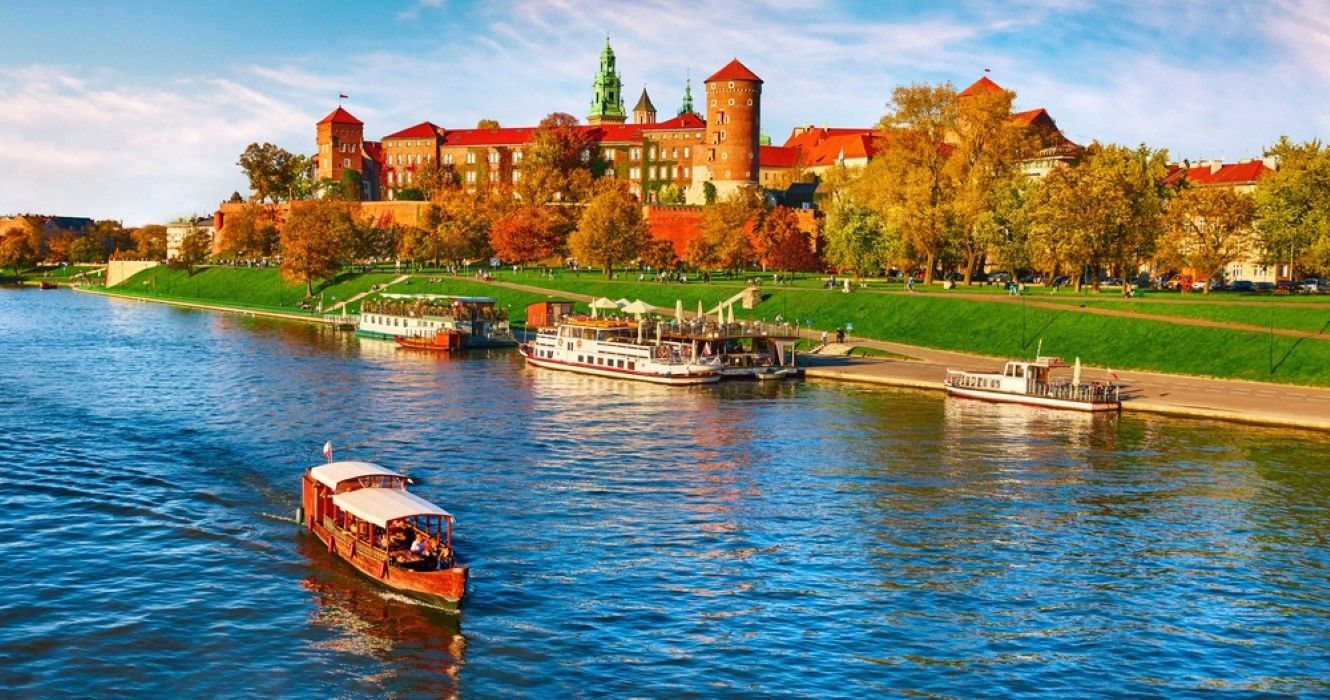 Wawel castle in Krakow during the fall, Poland, Europe 