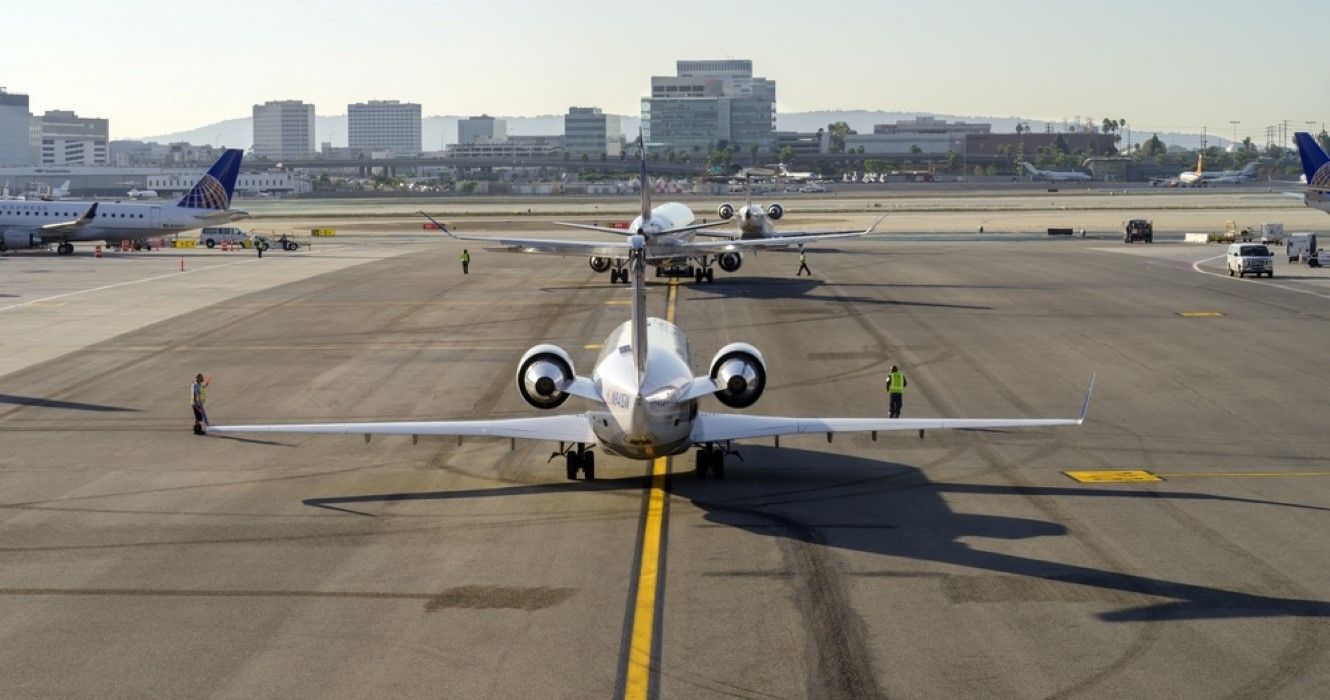 Aircraft Traffic at Los Angeles International Airport, Los Angeles, California